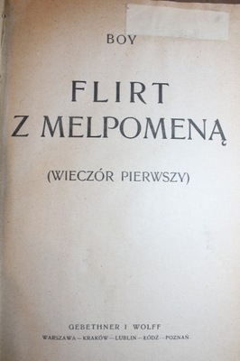 BOY FLIRT Z MELPOMENĄ TOM I-II KOMPLET 1920 OPRAWA