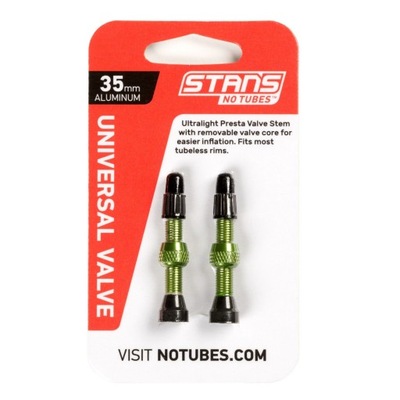 Wentyle Stans NoTubes 35mm Aluminiowe zielone