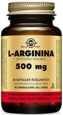 SOLGAR L-ARGININA 500 MG 50k W WOLNEJ POSTACI