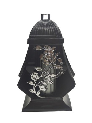 ZNICZ KAPLICZKA LAMPION SAMA RÓŻA SREBRNY 1 SZTUKA
