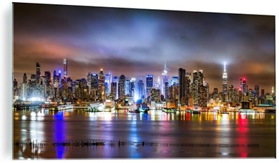 obraz na szkle New York Manhattan panorama nocą