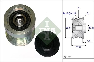 INA 535 0072 10 ALTERNADOR - EMBRAGUE JEDNOKIERUNKOWE  