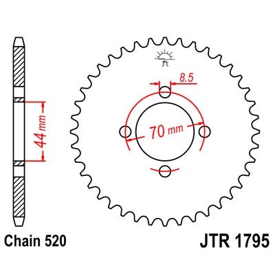 ЗУБЧАТКА ЗАДНЯЯ JT 22-ZĘBY LT-Z 90 2007-2016