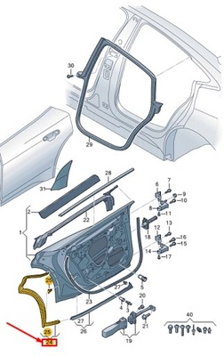 Audi e-tron gt rear правий door shell ущільнювач rubber 4j3839776 фото №1