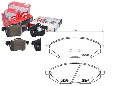 ZAPATAS DE FRENADO CHEVROLET SPARK 10- PARTE DELANTERA BREMBO  