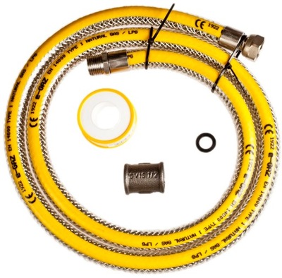 Mufka + wąż elastyczny gazu, przewód gazowy 150 cm