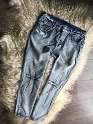 denim spodnie jeansy rozciągliwe proste 38