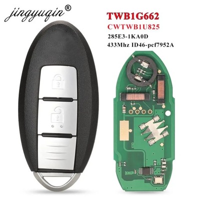TWB1G662 433Mhz ID46 Smart Remote Car Key for Nissan Micra Juke Sent~26616