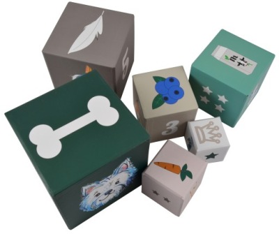 ZABAWKI DLA DZIECI UKŁADANKA PIRAMIDKA ZE ZWIERZĄTKAMI KUBECZKI