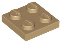 Lego 3022 plytka 2x2 dark tan 1 szt NOWY