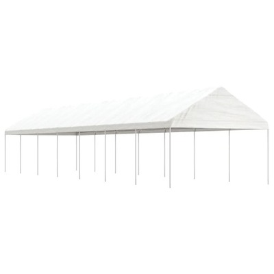 Namiot ogrodowy z dachem, biały, 15,61x4,08x3,22 m