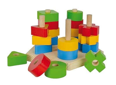 EICHHORN 100002087 21 Piece Colourful Wooden Block Set Sort Baby Stacking T