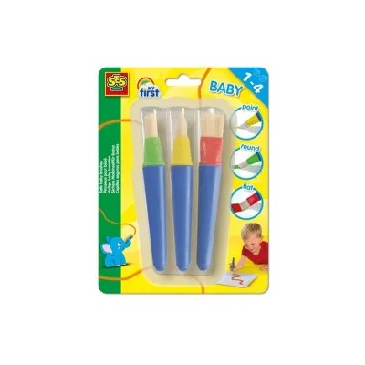 SES My first grube pędzelki dla dzieci 3 szt