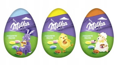 Jajka wielkanocne czekoladowe Milka Funny Eggs słodycze Wielkanoc 50g