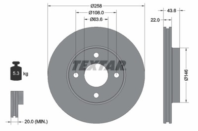 ДИСК ГАЛЬМІВНИЙ ПЕРЕД FORD FIESTA, FIESTA IV