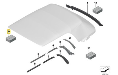 MINI F57 CABRIOLET MOUNTING ROOF 54347463734 OE  