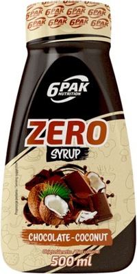 6PAK Sos Zero 500 ml Syrop 0 kcal Czekolada Kokos