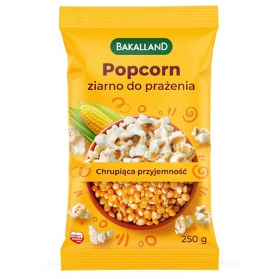 BAKALLAND POPCORN KUKURYDZA ZIARNO DO PRAŻENIA