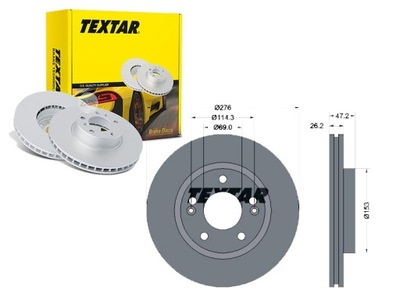 TEX92131000 ДИСКИ ТОРМОЗНЫЕ ТОРМОЗНЫЕ 2 ШТУКИ. HYUNDAI ПЕРЕД S HYUNDAI SANTA FÉ