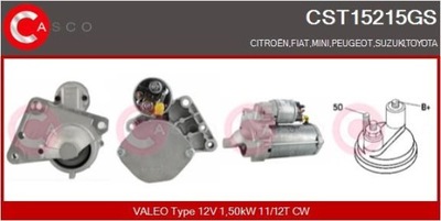 Стартер cst15215gs casco citroen c1 pm_, pn_ фото №1