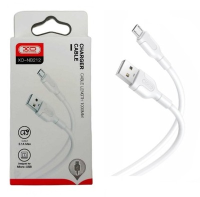 Kabel USB - microUSB typ B XO 1 m biały