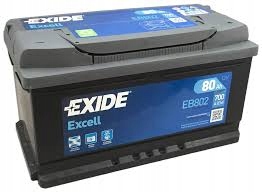 EXIDE EXCELL 80Ah 700A EB802 