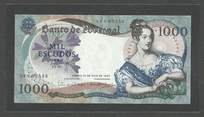 PORTUGALIA 1000 ESCUDOS 1967 P#172 UNC