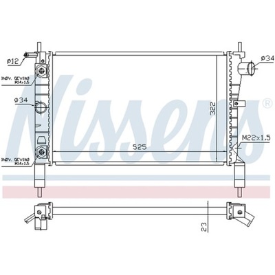 CHLODNICA, SISTEMA DE REFRIGERACIÓN DEL MOTOR NISSENS 632831  