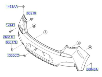 Hyundai i30 fastback n n-line 17-20 бампер t góra фото №1