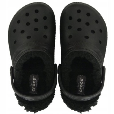 CROCS DZIECIĘCE KLAPKI CZARNE WSUWANE OCIEPLANE 38 J6E