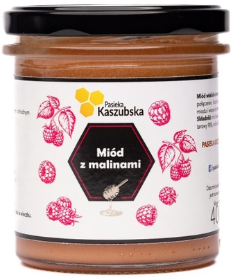 Miód z malinami - 400G - Pasieka Kaszubska