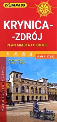 Krynica-Zdrój plan miasta i okolice 1:17 500
