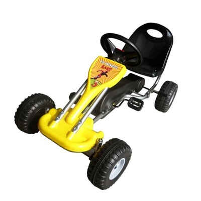 Gokart z pedałami, żółty