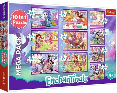 UKŁADANKA 10w1 ENCHANTIMALS MEGA PACK TREFL