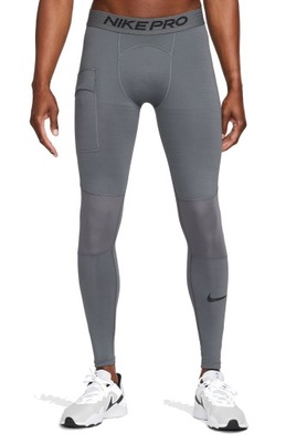 Spodnie termiczne piłkarskie Nike szare getry leginsy roz. XXL