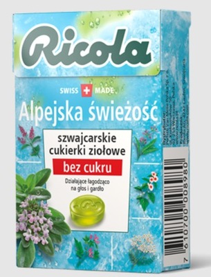 Ricola Alpejska Świeżość Szwajcarskie cukierki ziołowe 27.5 g
