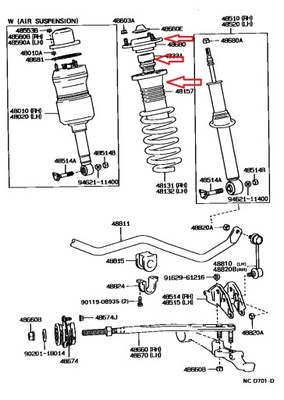 SOPORTE PROTECCIÓN TOPE DE SUSPENSION BOLSA AMORTIGUADOR PRZPOD IZQUIERDO DERECHA LEXUS LS 400  