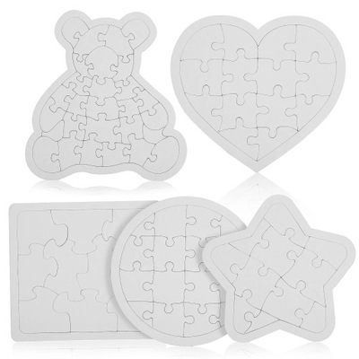 Puzzle dla dzieci z białego papieru puste 5 szt