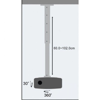 Ramię sufitowe do projektora 60-102 cm 15kg srebrny