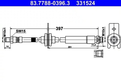 ATE 83.7788-0396.3 CABLE DE FRENADO ELÁSTICO  