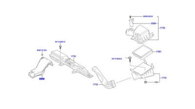 17753-0y010 труба всасывающая впуск фильтра воздуха передний pas corolla e21 фото №1