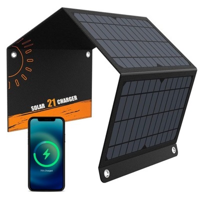 Panel Solarny 21W 3,5A Mata Składana Turystyczna Ładowarka Słoneczna 2x USB