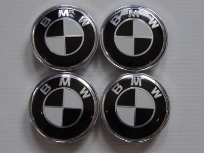 4 PIEZAS TAPACUBOS DEKLE EMBLEMATY AL LLANTAS BMW 60 MM CZARNO COLOR BLANCO  