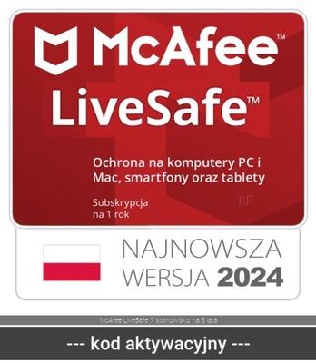 McAfee LiveSafe 1 stanowisko na 3 lata