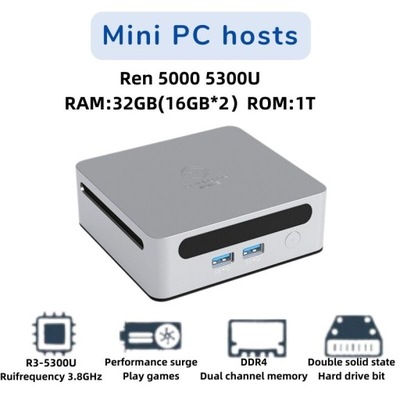 Minikomputer Ren5000 5300U AMD R3 5300U 32GB(16GB*2)+1T