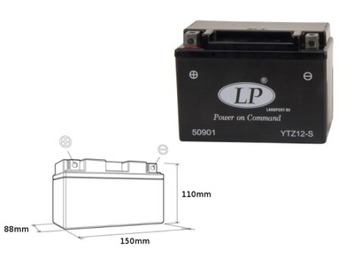 LANDPORT AKUMULATOR YTZ12-S 12V 11AH 150X86X110 (G