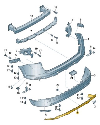 Спойлер бампера заднего seat ateca оригинальный фото №1