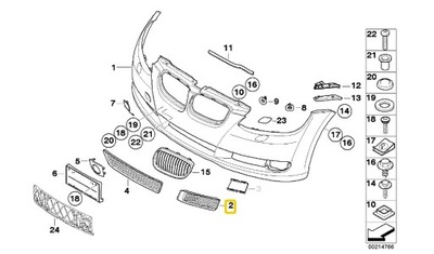 BMW E92 E93 РЕШІТКА БАМПЕРА ЛІВА 7178991 OE