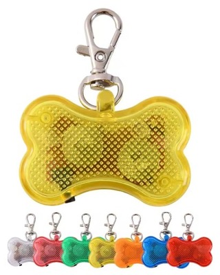 ZAWIESZKA ŚWIECĄCA DO OBROŻY SZELEK DLA PSA ADRESÓWKA W KSZTAŁCIE KOŚCI