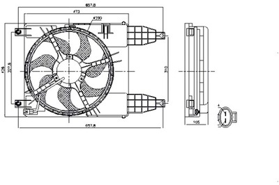 NISSENS ВЕНТИЛЯТОР РАДИАТОРА Z КОРПУСОМ CHEVROLET AVEO KALOS 1.2 1.4